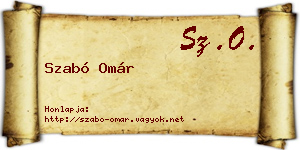 Szabó Omár névjegykártya